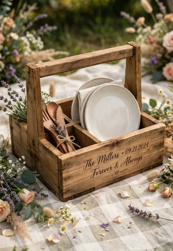 Wooden Picnic Table Caddy 
