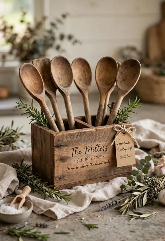 Wooden Utensil Holder