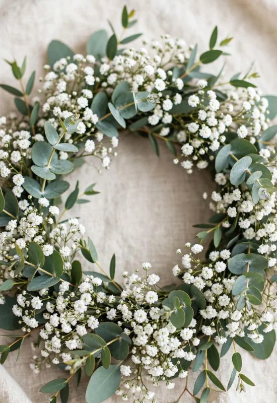 Baby's Breath Eucalyptus Wreath