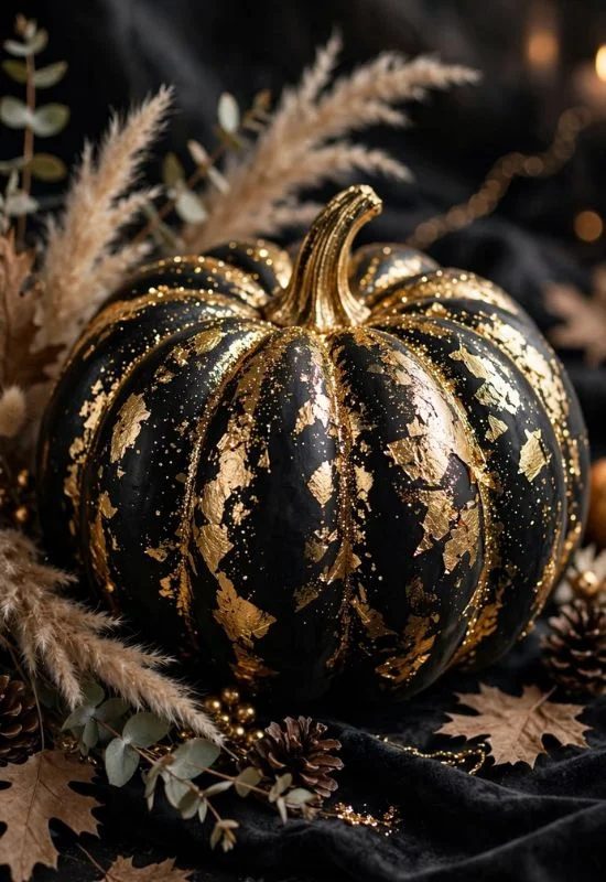 Black and Gold Glam Pumpkin