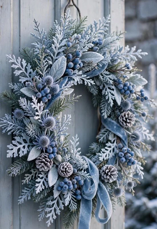 Blue Winter Wreath