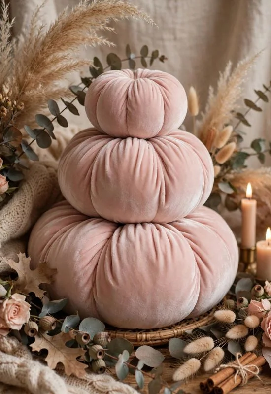 Blush Velvet Pumpkins