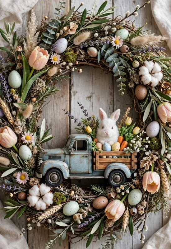 Bunny Truck Wreath