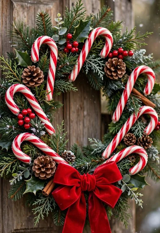 Candy Cane Wreath
