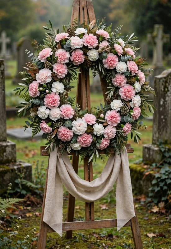 Carnation Memorial Wreath