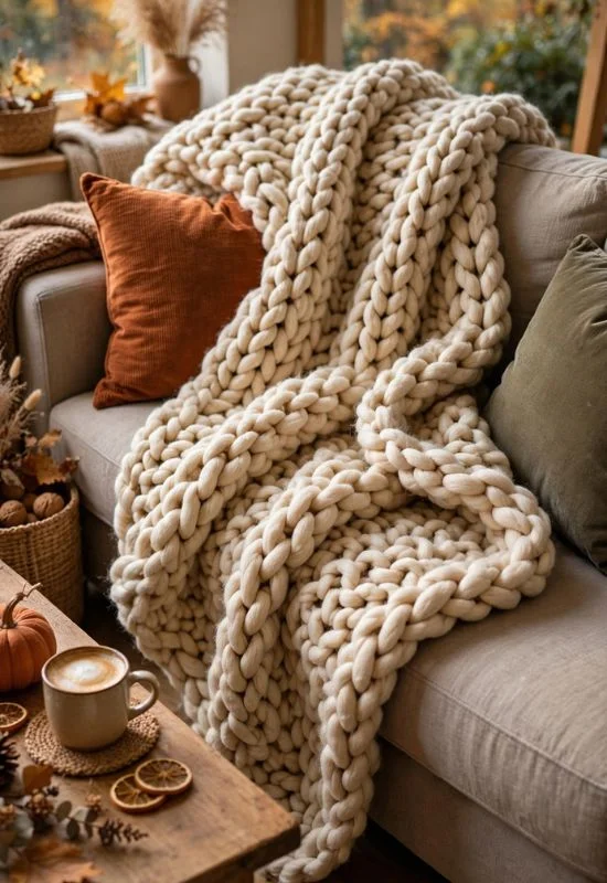 Chunky Crochet Throw Blanket