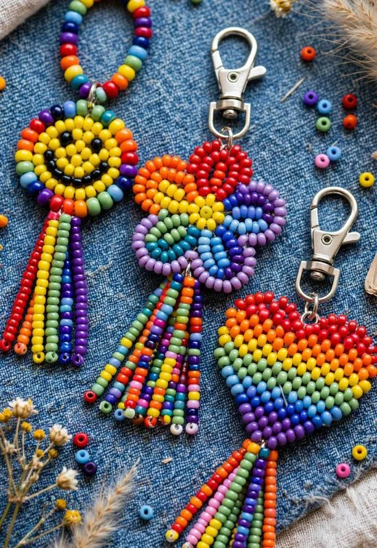 Colorful Beaded Bag Charm