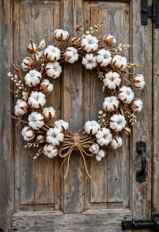 Cotton Stem Wreath