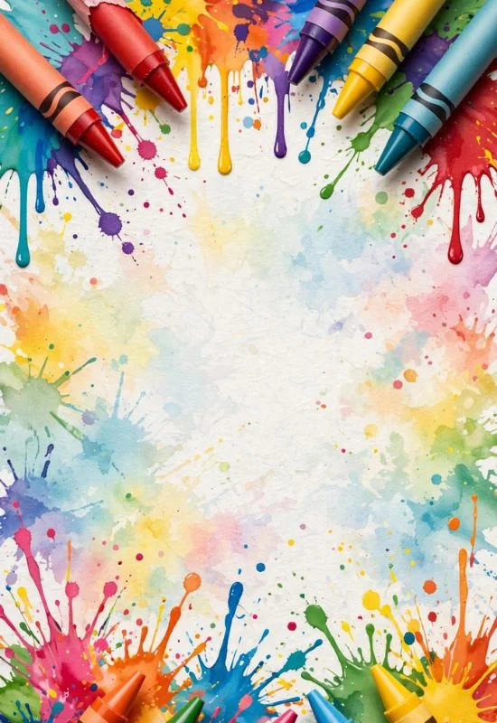 Crayon Color Splash Banner