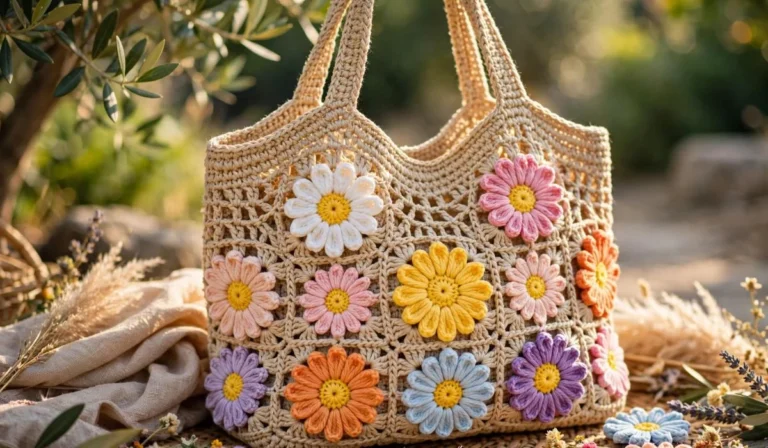 Crochet Flowers Bag