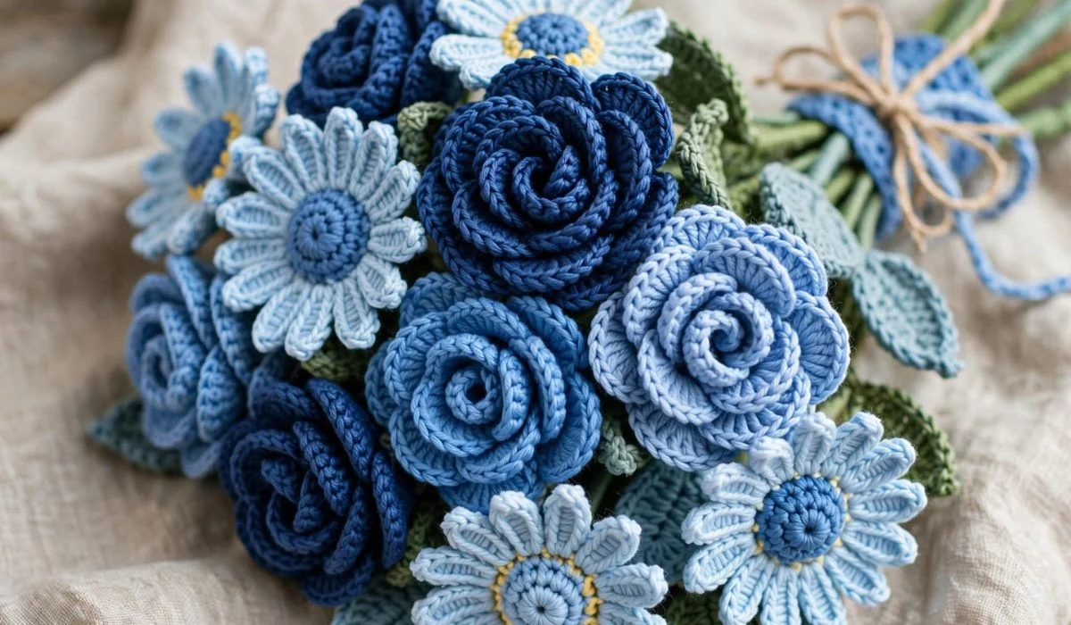 Crochet Flowers Blue