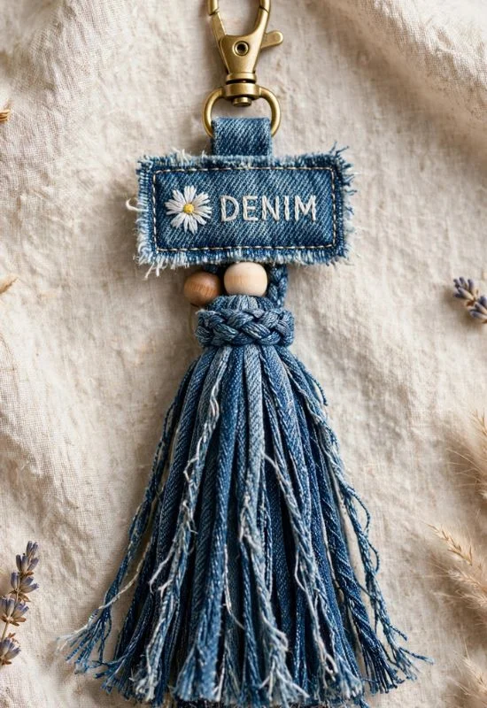 Denim Tassel Charm
