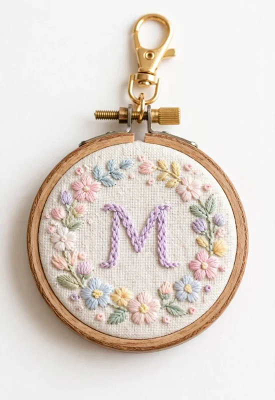 Embroidered Initial Charm