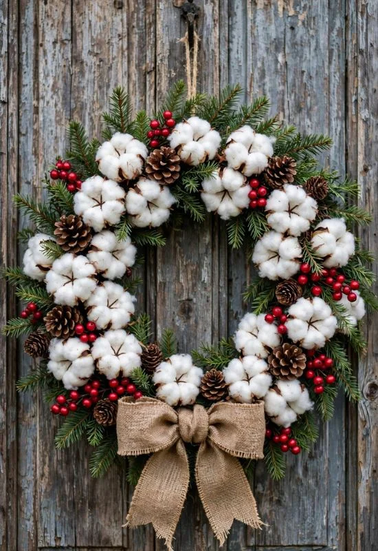 Farmhouse Cotton Wreath