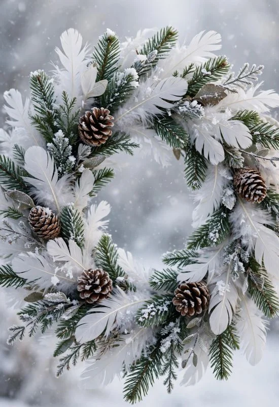 Feather Winter Wreath