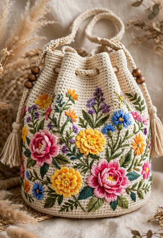 Floral Bucket Bag