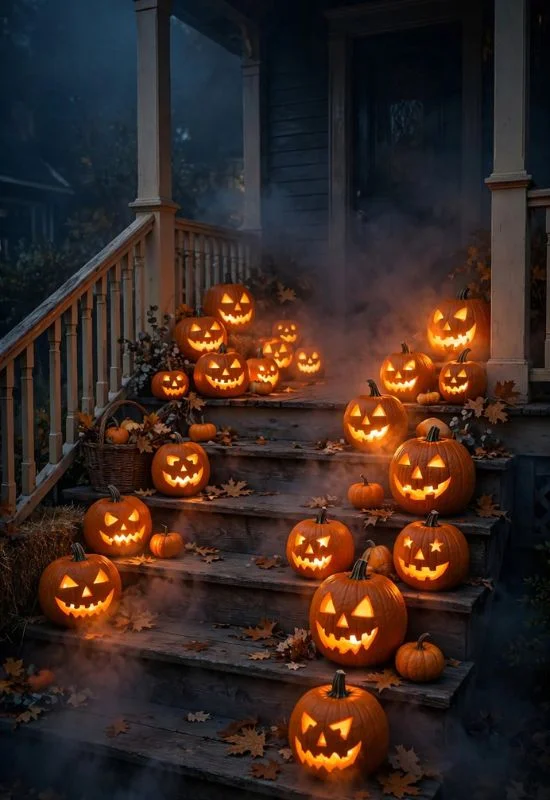Glowing Jack-o'-Lanterns
