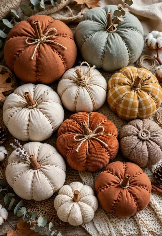 Handmade Fabric Pumpkins