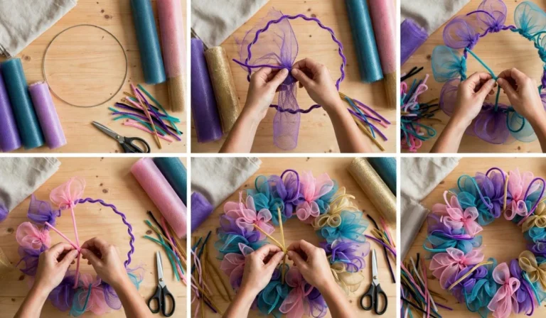 How To Make A Wreath With Mesh