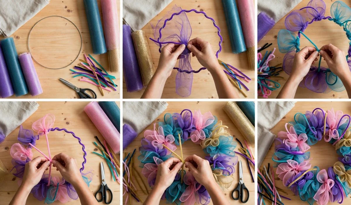 How To Make A Wreath With Mesh