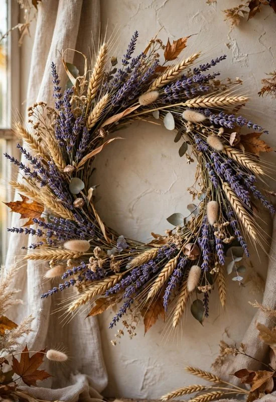 Lavender and Wheat Wreath