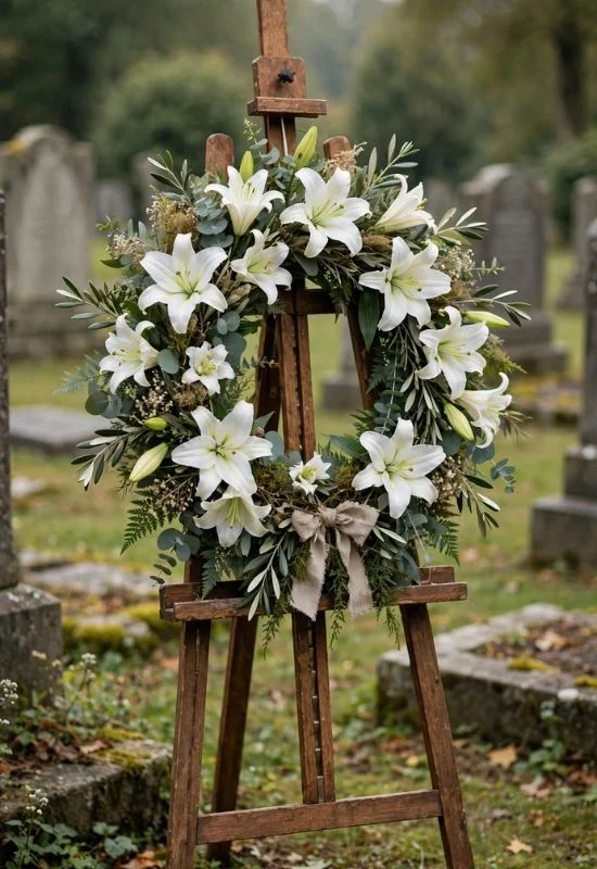 Lily Memorial Wreath