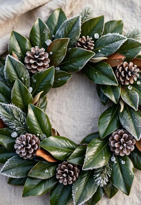 Magnolia Leaf Wreath winter