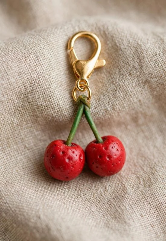 Mini Clay Cherry Charm 