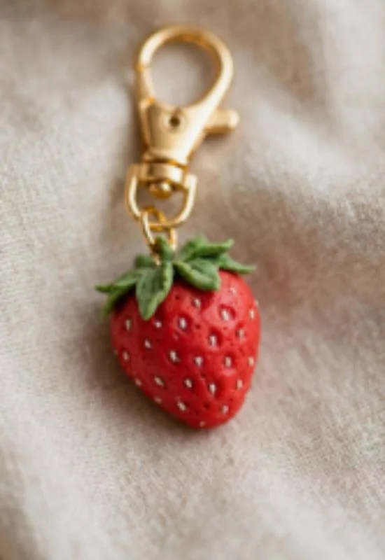 Mini Clay Strawberry Charm