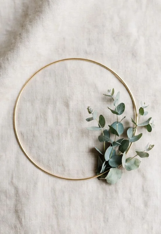 Minimalist Eucalyptus Hoop Wreath