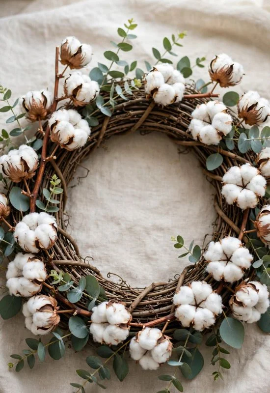 Cotton Stem Wreath