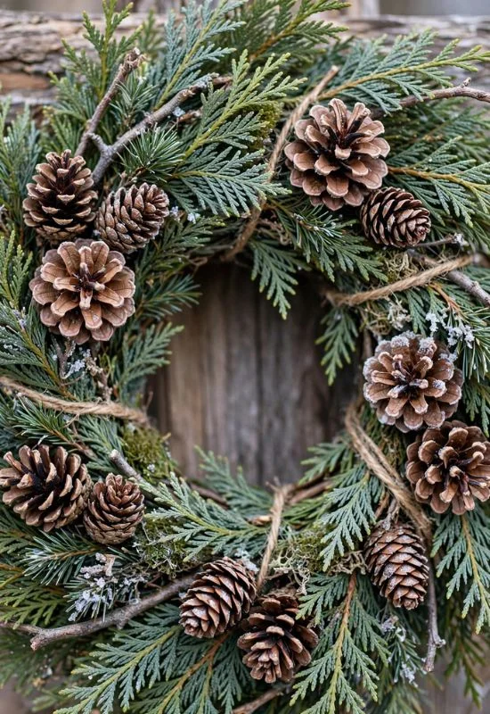 Pinecone and Cedar Wreath