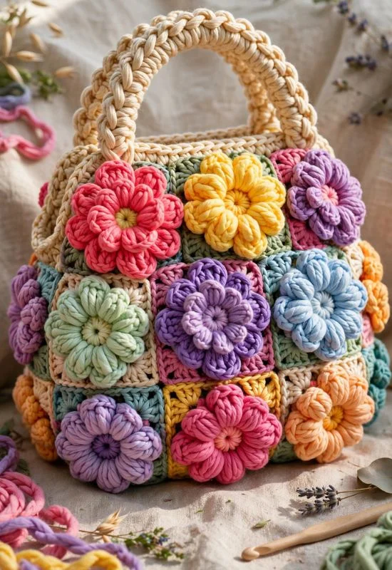 Puffy Flower Purse