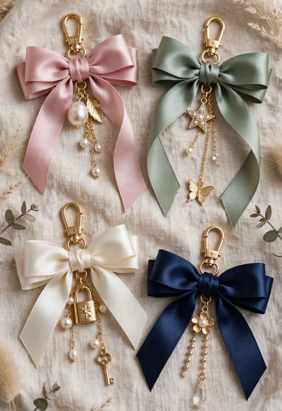 Ribbon Bow Bag Charm