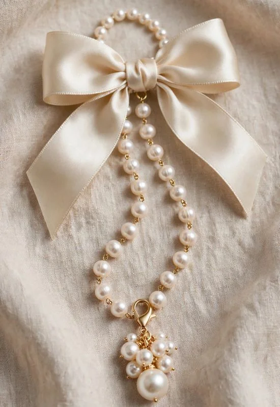 Ribbon and Pearl Charm