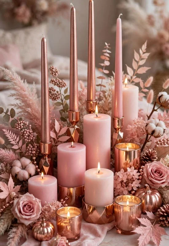 Rose Gold Candle Display