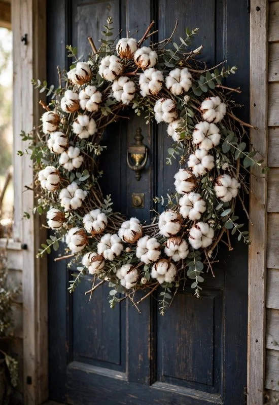 Rustic Cotton Wreath