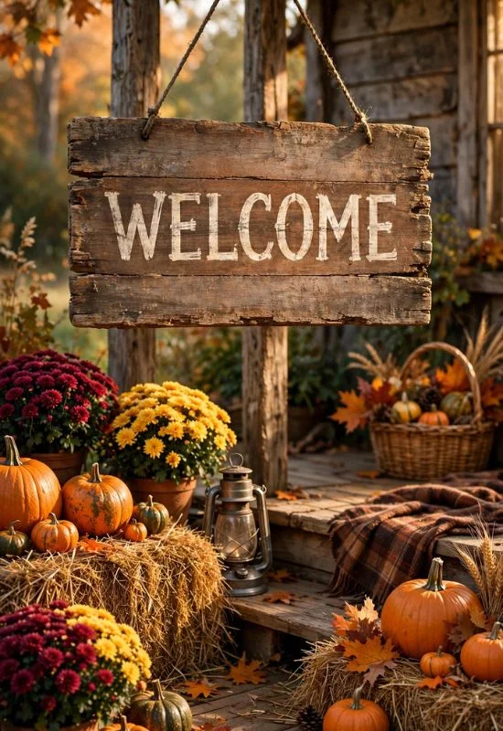 Rustic Wooden Welcome Sign