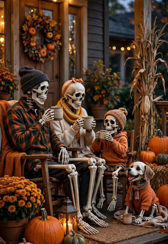 Skeleton Family Display
