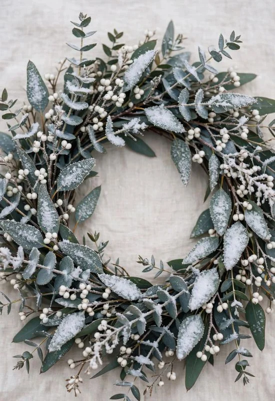 Snowy Eucalyptus Wreath