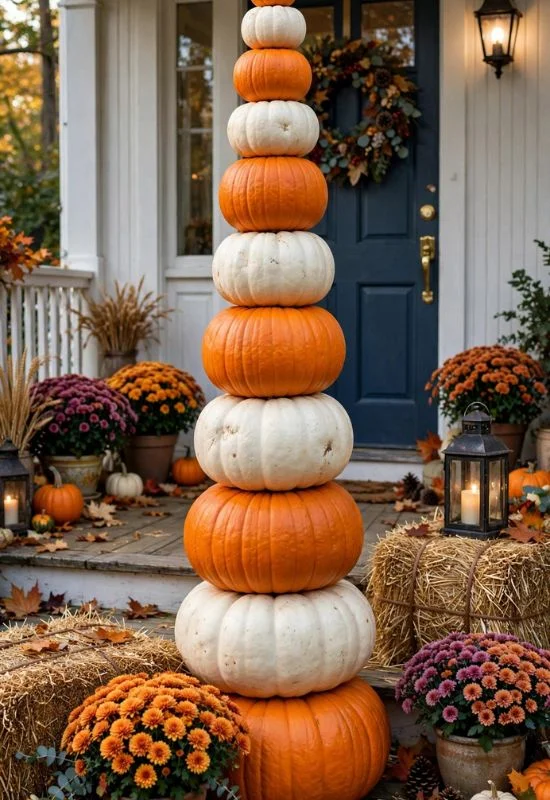 Stacked Pumpkin Tower