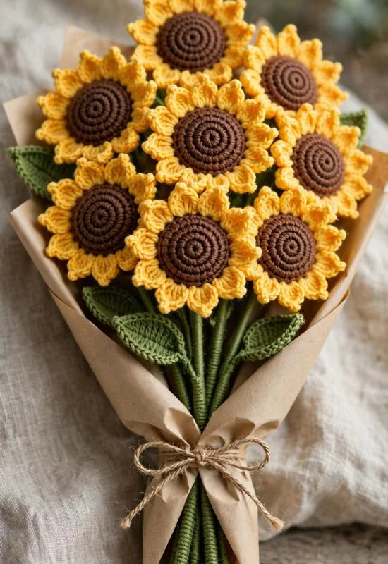 Sunflower Crochet Bouquet