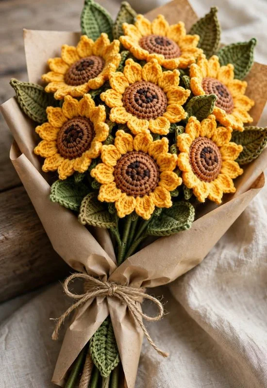 Sunflower Crochet Bouquet