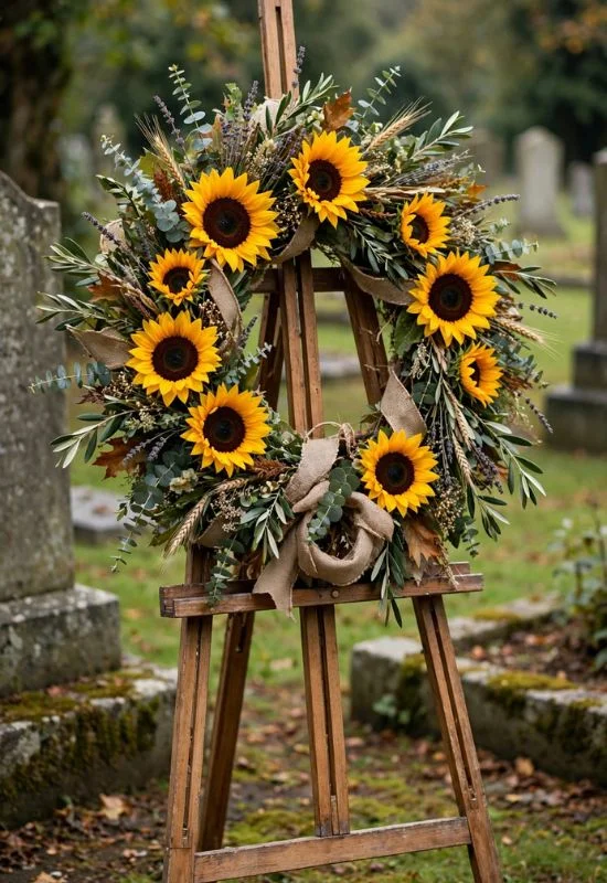 Sunflower Memorial Wreath