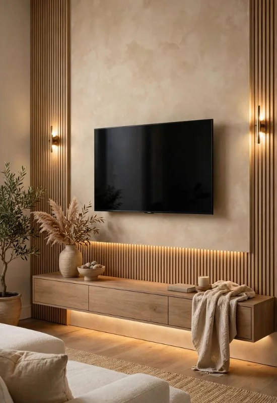 Textured TV Wall