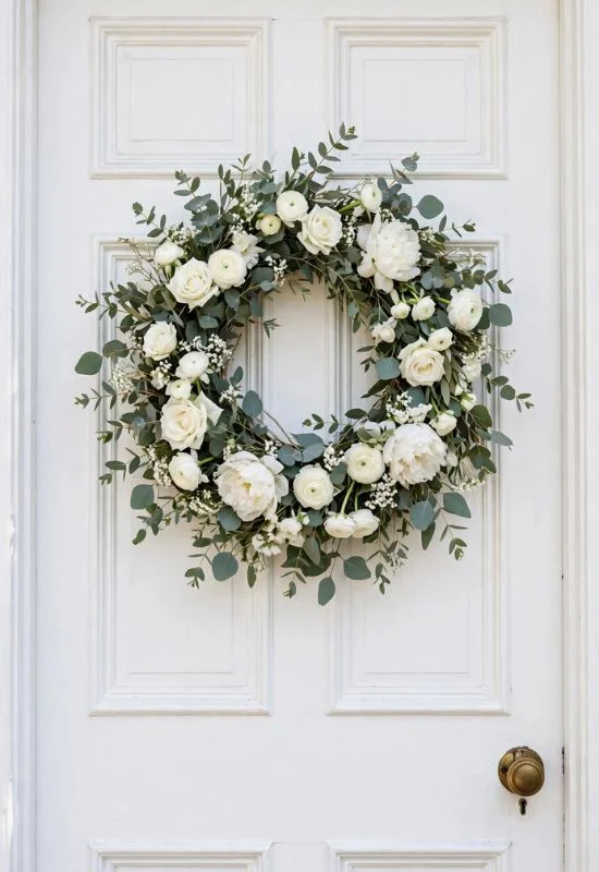 White Floral Wreath