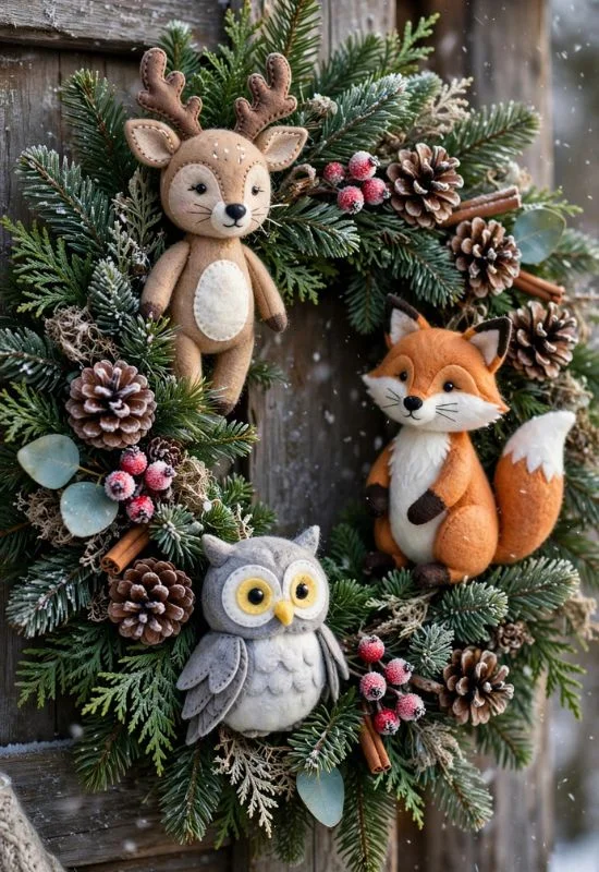 Winter Woodland Animal Wreath