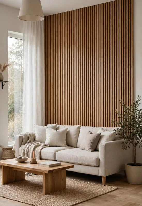 Wooden Slat Accent Wall