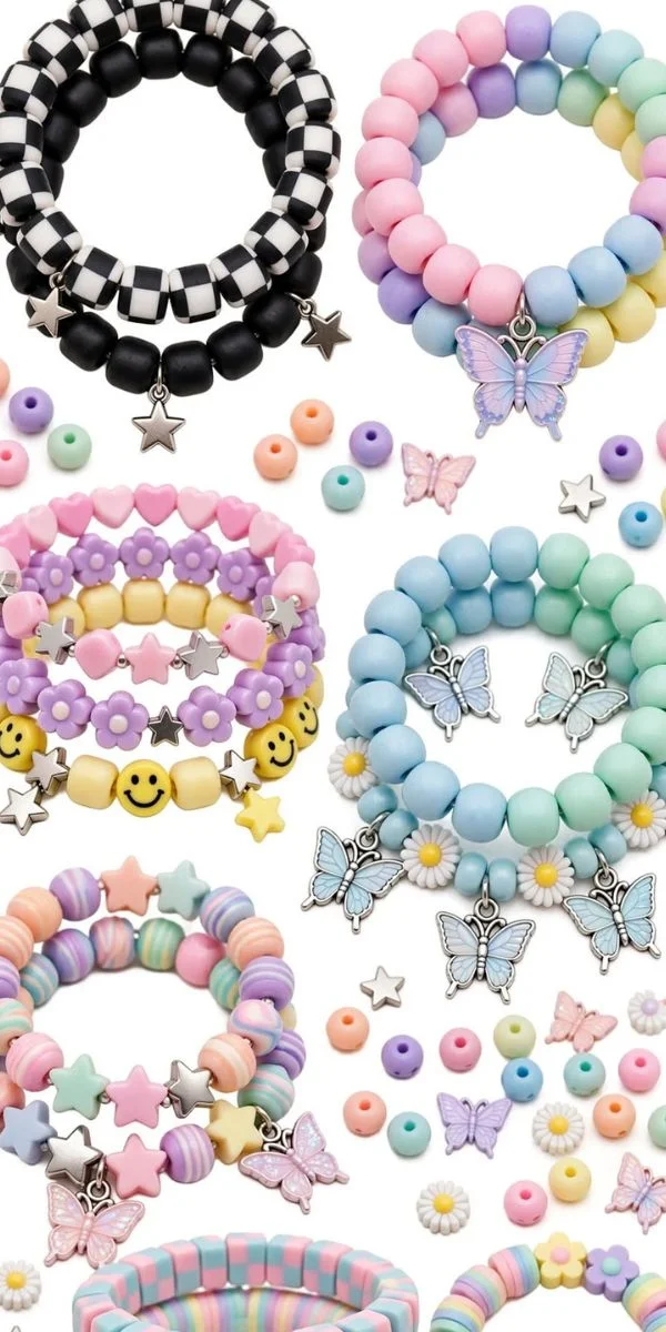 Colorful & Playful Clay Bead Bracelets 