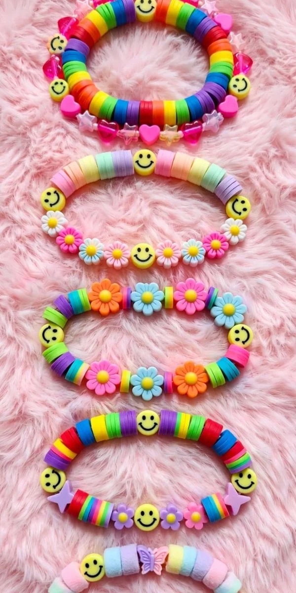Colorful & Playful Clay Bead Bracelets 